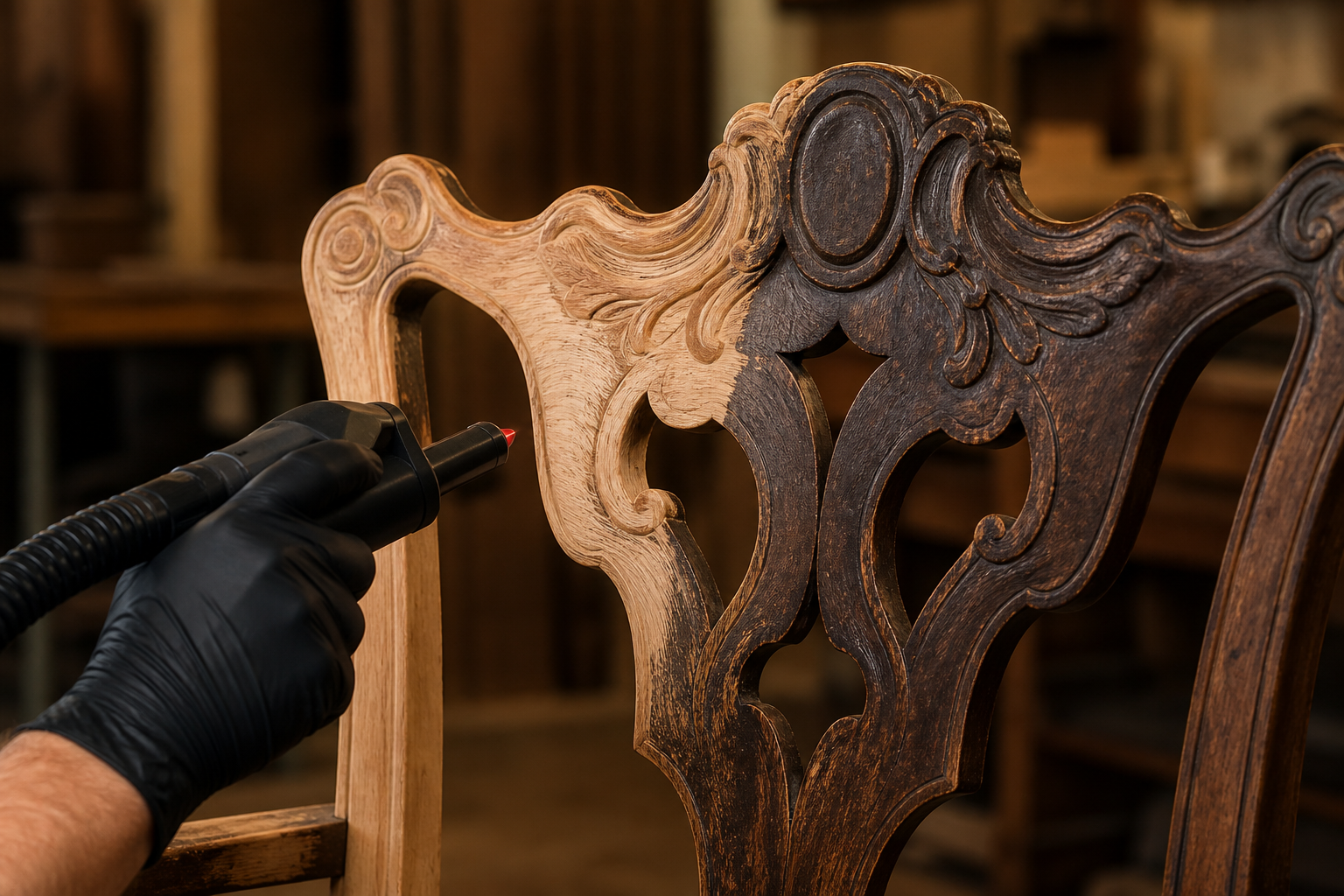 Furniture & heirlooms laser cleaning example